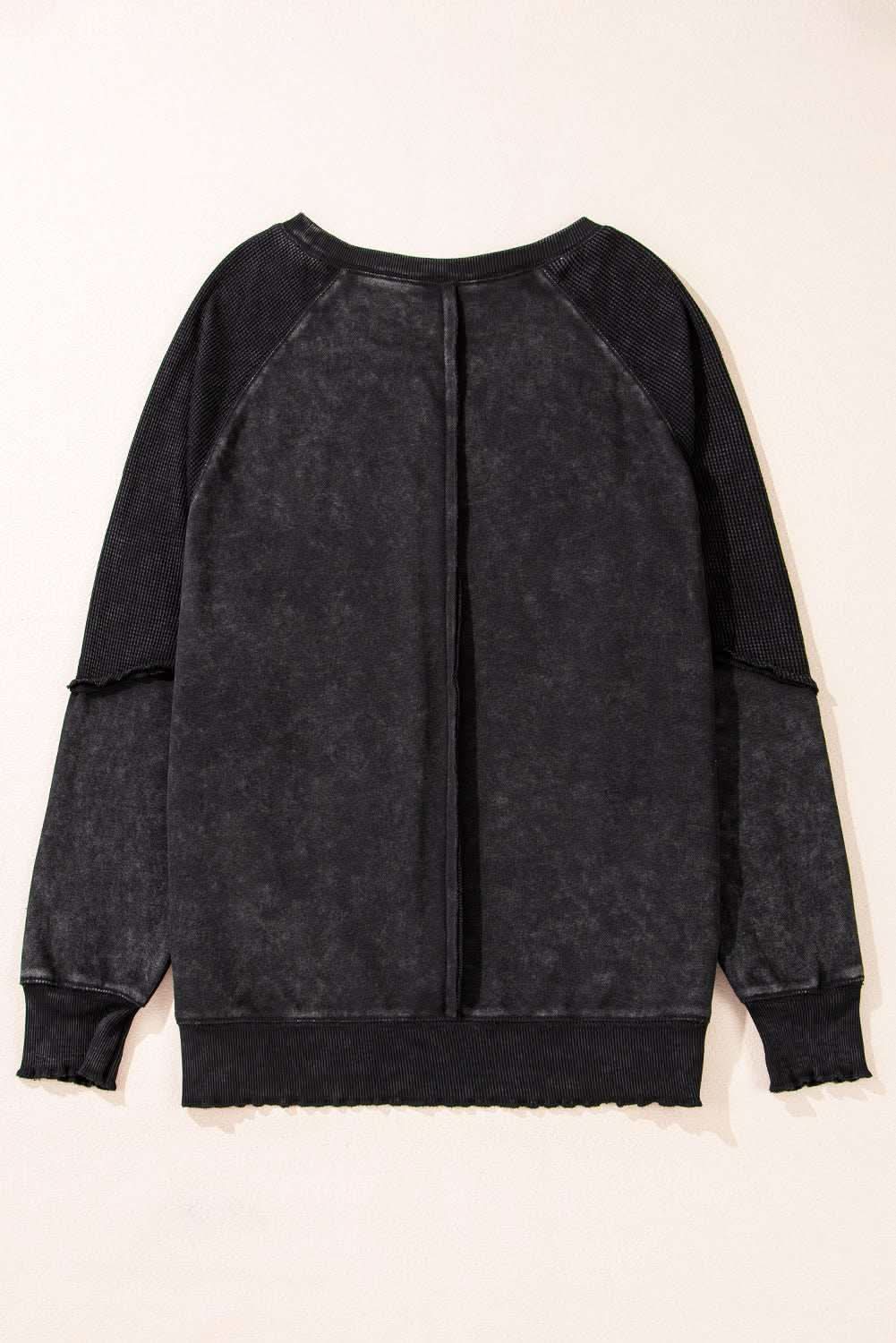 Chic black patchwork sweatshirt - Love Salve